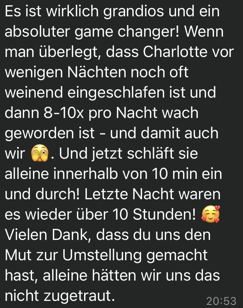 Nachricht einer begleiteten Mama